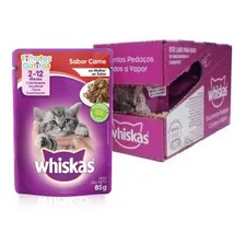 20 Whiskas Sachê Gatos Filhotes - Carne Ao Molho - 85g Foto  mini 1