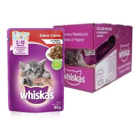 20 Whiskas Sachê Gatos Filhotes - Carne Ao Molho - 85g Foto 1