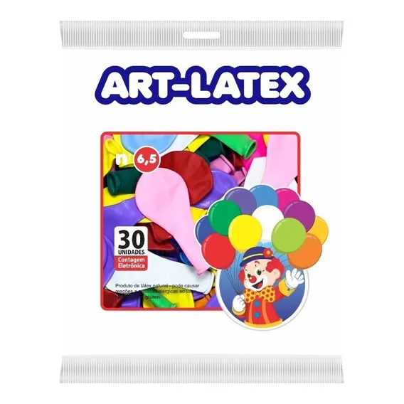 200 Balão Bexiga Lisa Número 6,5 - Artlatex A Melhor Cor Sortido Liso Foto 1