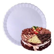 200 Bandeja Isopor Rendada 25cm Branca Awesome white Redonda Ultra Foto mini 1