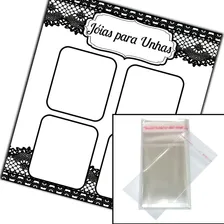 200 Cartela Para Fazer Película De Unha Artesanal Saquinho Foto mini 2