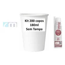 200 Copo Térmico Papel Branco 180ml S/tampa Liso Foto mini  2