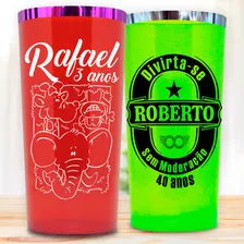 200 Copos Long Drink 320ml Personalizados Com Borda Cor Variadas Foto mini 2