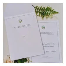 200 Envelope 240g Bico Vertical Convite Branco Liso 16x22cm Foto mini  2