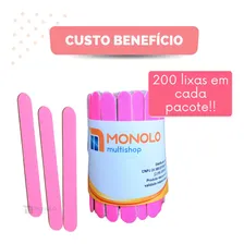 200 Lixas De Unha Mini Descartáveis Manicure Pedicure 8 Cm Foto mini 3