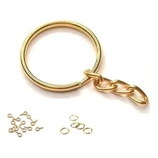 200 Pcs Argola Chaveiro+elo 8mm+mini Pitão Prata/dourado Foto mini  3
