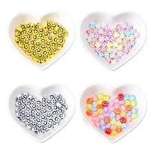 200 Peças Miçanga Infantil Carinha Smile Sorriso Cor 50 Pcs De Cada Foto  mini 1