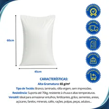 200 Sacos De Ráfia 45x60 Laminado Areia Entulho Grão Cor Branco Foto mini 3