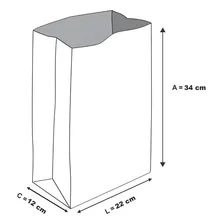 200 Sacos Kraft Liso Papel Delivery Hamburguer 22x12x34cm Foto mini 2