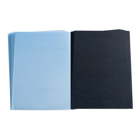 200 Un Capa Para Encadernação Preto Couro + Pp Cristal Line Foto 1