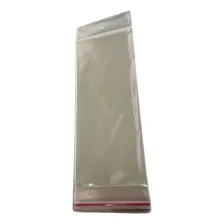 200 Un Saco Plástico 10x25 Transparente Com Furo Aba Adesiva Foto  mini 1