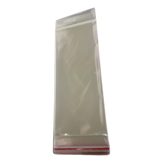 200 Un Saco Plástico 10x25 Transparente Com Furo Aba Adesiva Foto 1