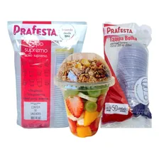 200un Kit Copo Supremo Cristal 300ml + Tampa Bolha Sem Furo Foto  mini 1