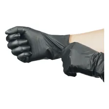 200un Luva P/ Chef De Cozinha Vinilflex Preto Livre De Látex Foto mini  2