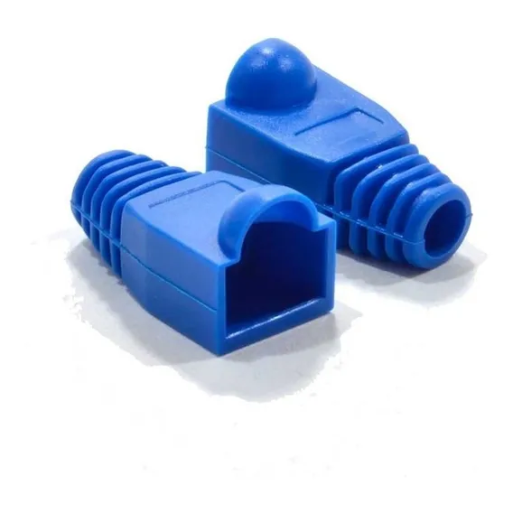 200x Capa Conector Rj45 Cabo Rede Rj45 Cat5 Cat5e Cat6 Cor Azul Foto 1