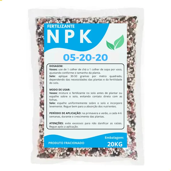 20kg Adubo Fertilizante Para Frutase Flores Npk Granulado 05-20-20 Foto 1