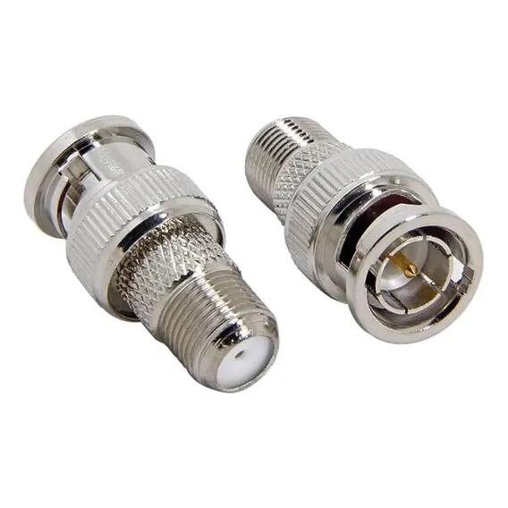 20pcs Conector Adaptador Bnc Macho F Femea Cameras Cftv Cor Prateado Foto 1
