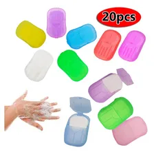 20pcs/box Mini Sabonete De Papel Folha Descartável Portátil Foto mini 1