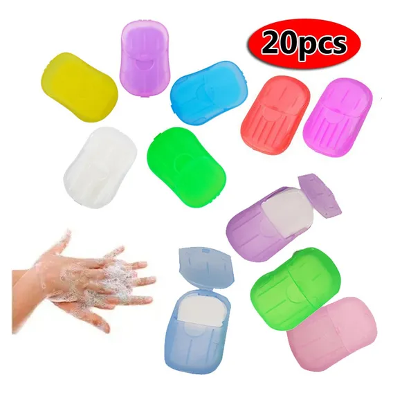 20pcs/box Mini Sabonete De Papel Folha Descartável Portátil Foto 1