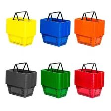 20un Cesta 13 L Compras Super - Com Cor Amarelo Foto mini 2