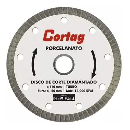 20x Disco Diamantado Cortag 110mm F20mm 60863 Porcelanato Foto 1