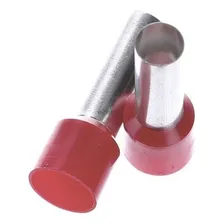 20x Kit Terminal Tubular Ilh贸s 35mm Longos Vermelho Isolado Foto mini 4