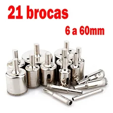 21 Brocas Diamantadas Fura Vidro Marmore Piso Espelho Foto mini  2