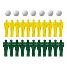22 Bonecos Pebolim Tot贸 + 7 Bolas Pesada Mesa de pebolim amarelo e verde Foto mini 1