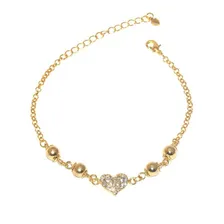 22 Pulseiras Coração Strass Lembrança Madrinhas Folheado Comprimento 18 Cm Foto  mini 1