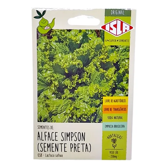 225 Sementes De Alface Crespa Simpson Semente Preta Isla Foto 1