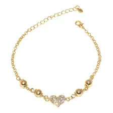 23 Pulseiras Coração Strass Lembrança Madrinhas Folheado Comprimento 17 Cm Diâmetro 17 Cm Foto mini 1