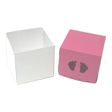 24 Caixa Pezinho Pink (7.5cm) Embalagem PĂ© BebĂȘ Maternidade Foto mini 3