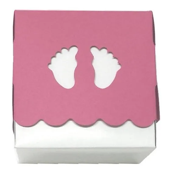 24 Caixa Pezinho Pink (7.5cm) Embalagem PĂ© BebĂȘ Maternidade Foto 1
