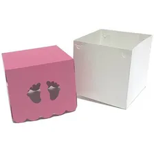24 Caixa Pezinho Pink (7.5cm) Embalagem PĂ© BebĂȘ Maternidade Foto mini 2