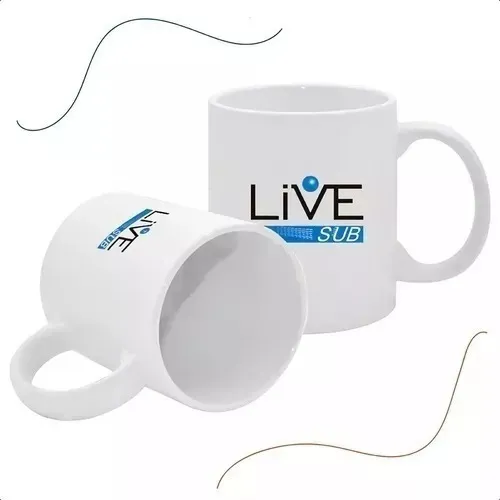 24 Canecas Brancas Porcelana Live Sub Aaa Foto 1