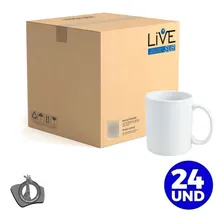 24 Canecas Brancas Porcelana Live Sub Aaa Foto mini  2