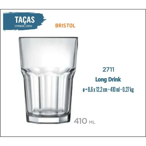 24 Copos Bristol 410ml - Long Drink Foto 1