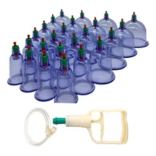 24 Copos Vácuo Terapia Sucção Ventosa Cupping Acupuntura Kit Foto  mini 1