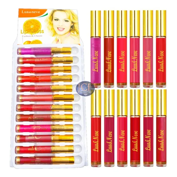 24 Lip Gloss Labial Fashion Ln03018 Lua E Neve Atacado Foto 1