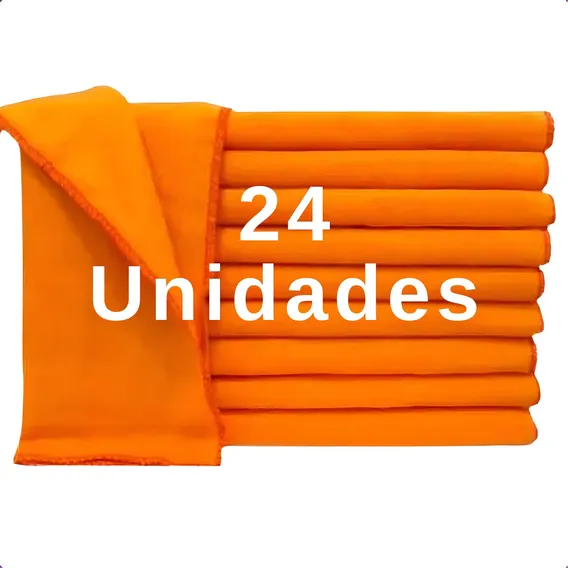 24 Peças Flanela Limpeza Laranja 28x28 Cm Atacado Flanela Foto 1