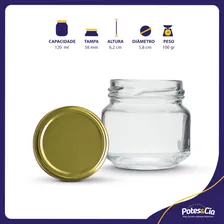 24 Potes Papinha 120ml Com Tampa Metálica Cor Dourado Foto mini  2