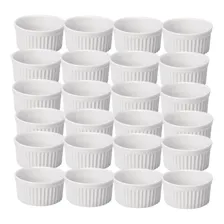 24 Ramekin Canelado Porcelana Primeira Linha 90ml Bv285 Cor Branco Molheira petisqueira. Foto mini  2
