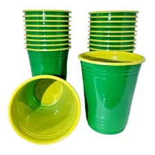 25 Copos Americano Beer Pong 400ml Verde C/ Amarelo Brasil Foto mini 1