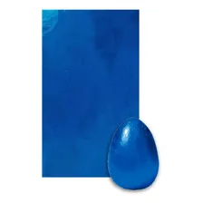 25 Folhas Papel Chumbo Prata 40x50 Azul Pascoa Chocolate Foto mini 1