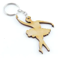 25 Lembrancinha Chaveiro Personalizado Mdf Bailarina Cor Ocre Foto mini 1