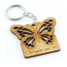 25 Lembrancinha Chaveiro Personalizado Mdf Borboleta Cor Ocre Foto mini 1