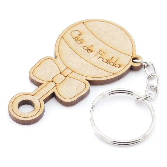 25 Lembrancinha Chaveiro Personalizado Mdf Chá De Fralda Cor Ocre Foto 1