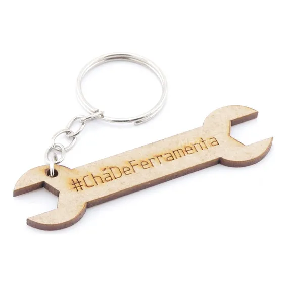 25 Lembrancinha Chaveiro Personalizado Mdf Chá Ferramenta Cor Ocre Foto 1
