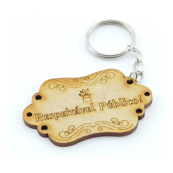 25 Lembrancinha Chaveiro Personalizado Mdf Placa De Circo Cor Ocre Foto 1