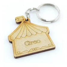 25 Lembrancinha Chaveiro Personalizado Mdf Tenda De Circo Cor Ocre Foto  mini 1
